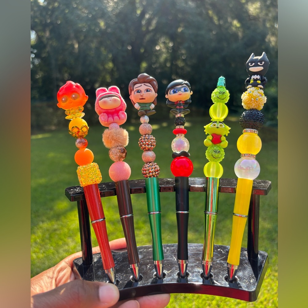 Colorful Character-Themed Beaded Pens each $13
